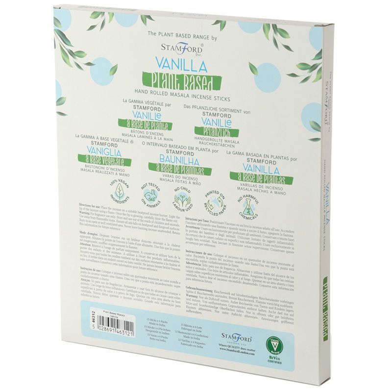 Incienso de Vainilla Stamford Plant Based – Masala Natural | Aroma Dulce y Relajante