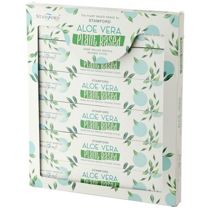 Stamford Aloe Vera plant-based hand rolled masala incense sticks display box