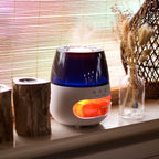 Difusor de aroma con efecto de llama de piedra de sal - USB blanco - Cambio de color y temporizador