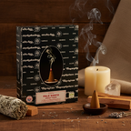 Conos de incienso Palo Santo Satya en ambiente rústico hogareño