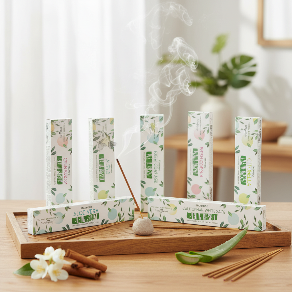 Pack surtido 6 fragancias Stamford Plant Based incienso masala jazmín canela aloe vera