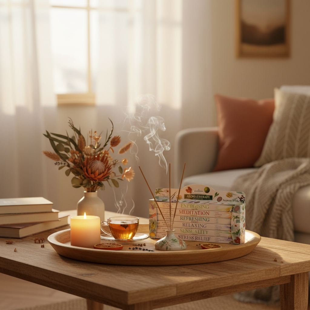 Set de Incienso Stamford - Lifestyle con caja